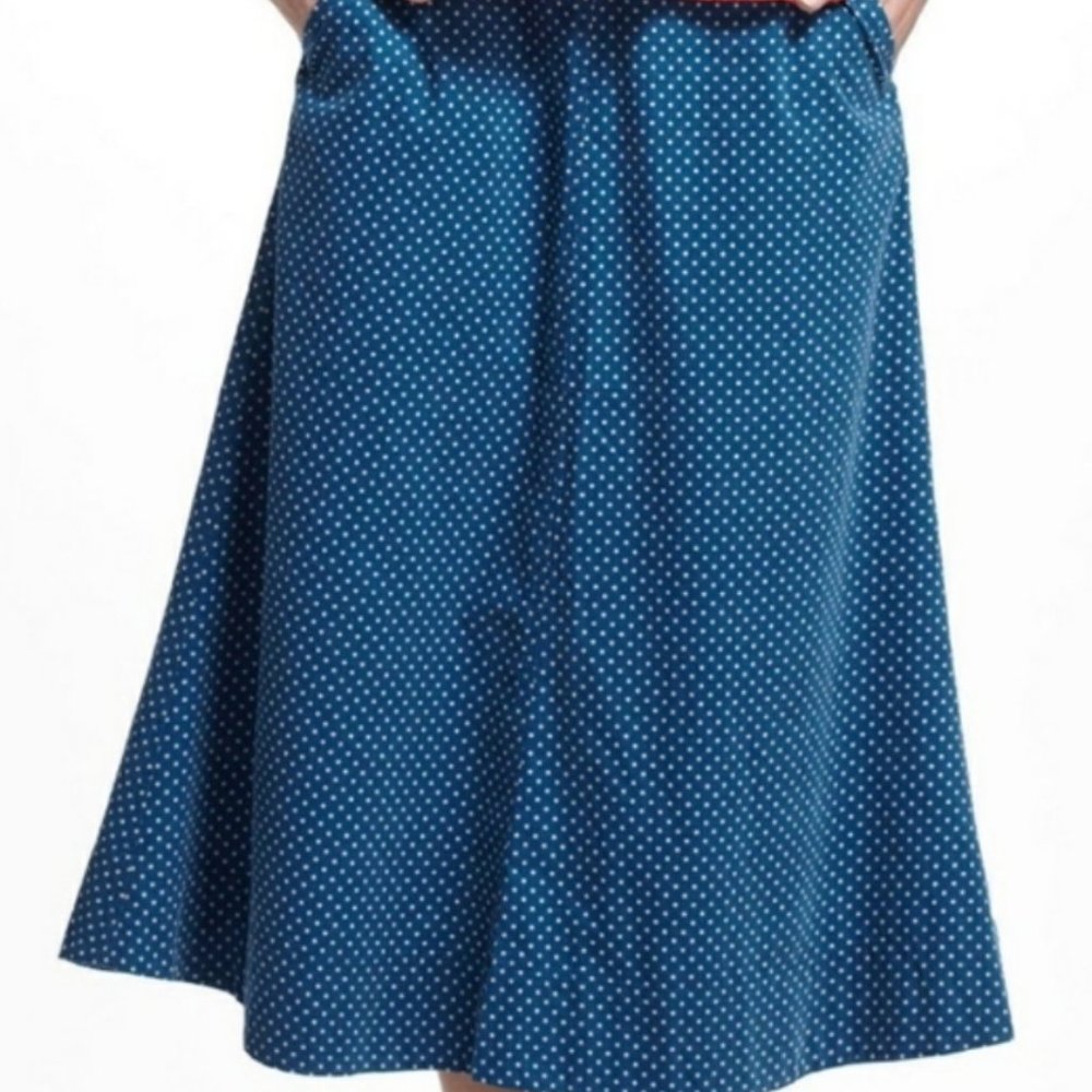 Anthropologie Vanessa Virginia blue polkadot skirt